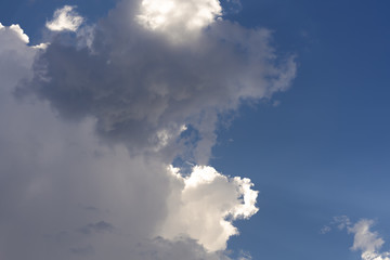 Beautiful blue sky and clouds. Creative vintage background.