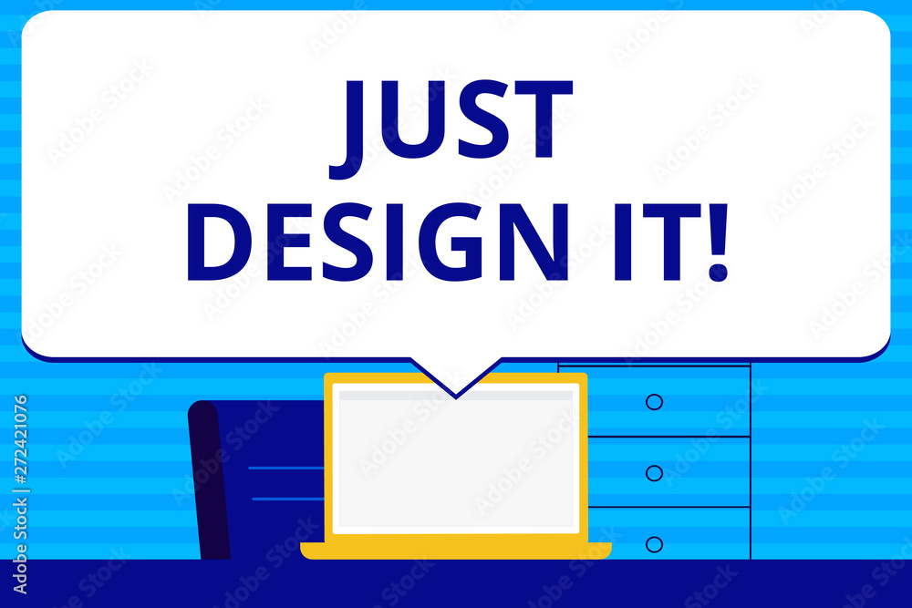 Aufkleber conceptual hand writing showing just design it. concept meaning create new original graphics decorat