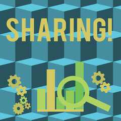 Conceptual hand writing showing Sharing. Concept meaning To Share Give a portion of something to another Possess in common