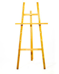 Artist's easel on white background