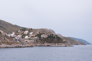 Panoramic view on greek island Idra (Hydra) at summer day © Sentemon 