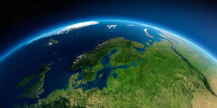 Detailed Earth. European part of Russia