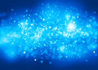 Blue sparkle rays with bokeh abstract elegant background. Dust sparks background.
