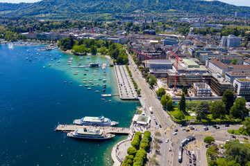 Fototapeta premium Aerial view of Zurich city in Switzerland