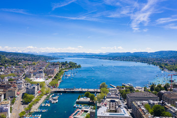 Naklejka premium Aerial view of Zurich city in Switzerland