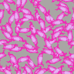 UFO camouflage of various shades of grey, pink and neon pink colors