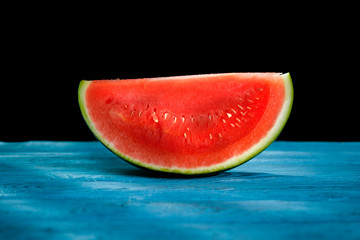 Summer fresh watermelon on desk and summer time 