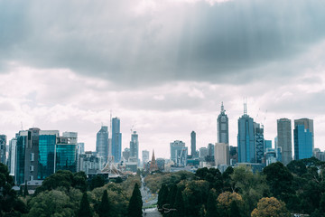 Cityscape of Melbourne, from Shrine of Remembrance