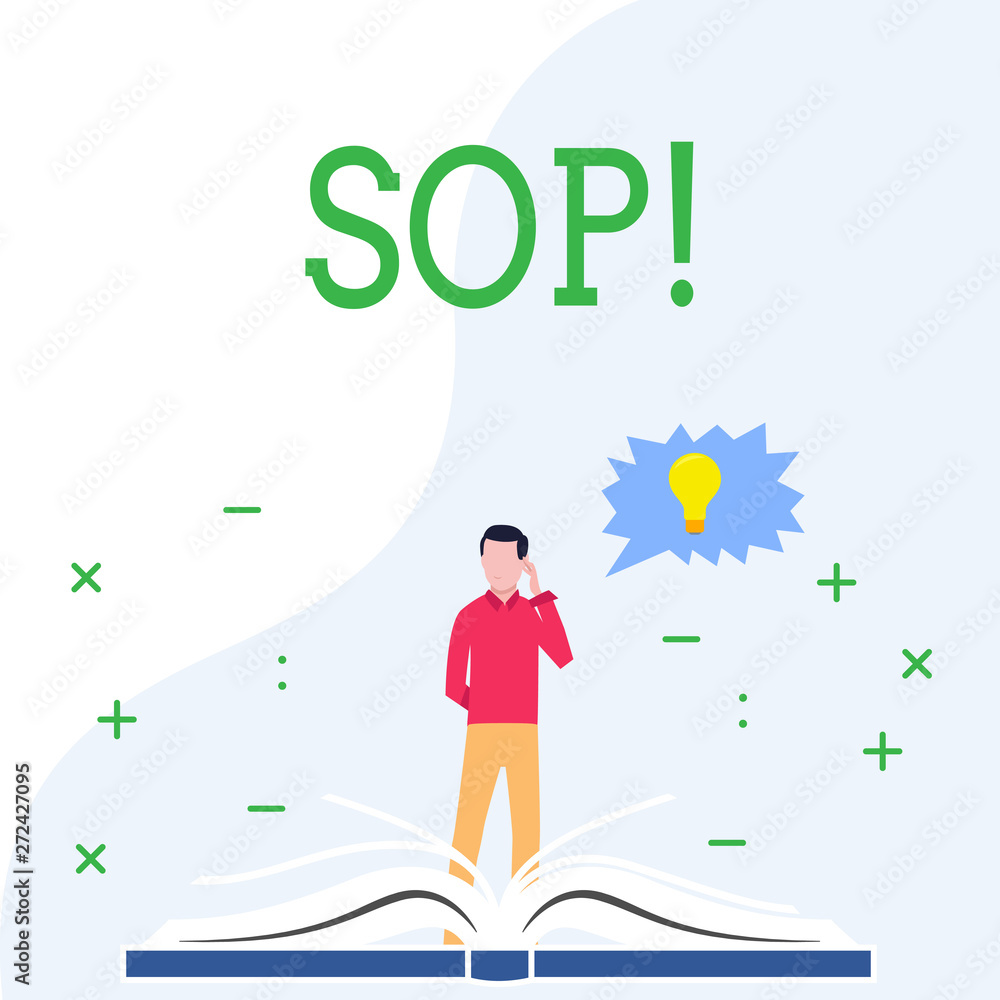 Poster conceptual hand writing showing sop. concept meaning standard operating procedure rules instructions