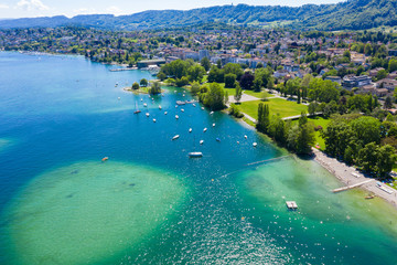 Aerial view of Zurich  city in Switzerland