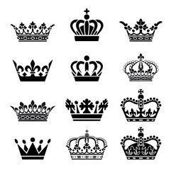 Crown Icons Set.
