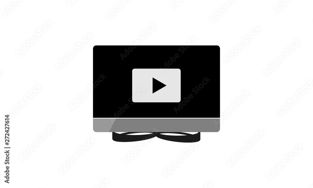 Poster frontal view of widescreen lcd monitor. video player. vector illustration - vector