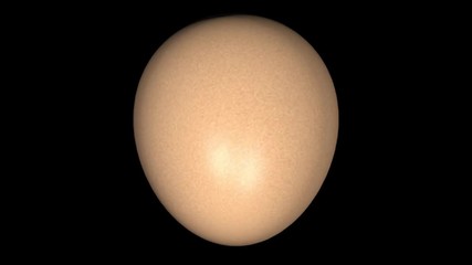 3D animation of spinning egg on black background