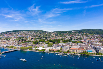 Naklejka na ściany i meble Aerial view of Zurich city in Switzerland