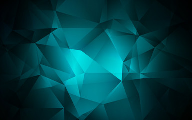 Dark BLUE vector shining triangular layout.