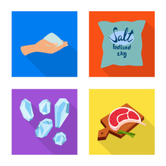 Isolated object of raw  and kitchen  symbol. Collection of raw  and sea stock symbol for web.