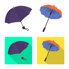 Fototapeta na wymiar Vector illustration of protection and closed icon. Set of protection and rainy stock vector illustration.