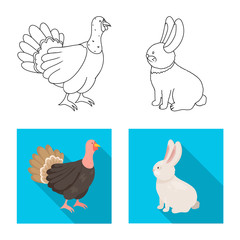 Isolated object of breeding and kitchen  sign. Collection of breeding and organic  vector icon for stock.