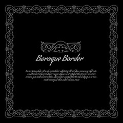 Baroque style vintage frame for your design.Vector illustration.