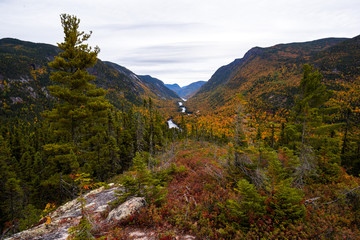 Regional Park of Hautes-Gorges of the Malbaie River at autumn time
