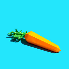 Paper carrot in bright sunshine
