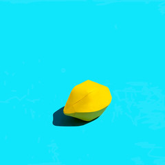 Paper lemon in bright sunshine