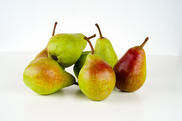 Pears isolated on white background. Copy space for text