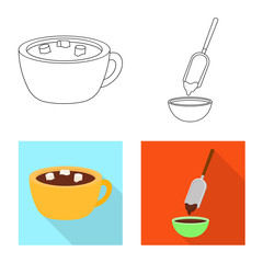 Isolated object of food and yummy symbol. Set of food and brown   stock symbol for web.