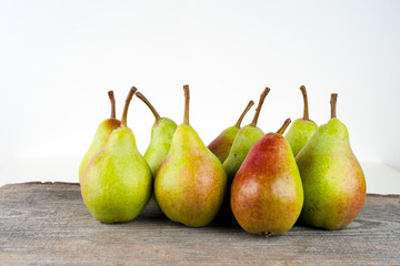 Pears isolated on white background. Copy space for text