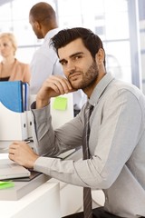 Fototapeta premium Working businessman portrait