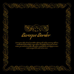 Baroque style vintage frame for your design.Vector illustration.