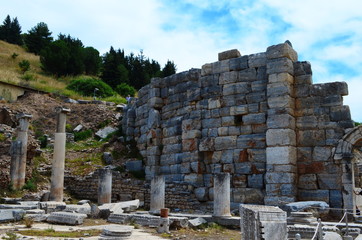 the ruins of the ancient town Ephesus in Turkey