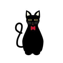 black cat illustration vector