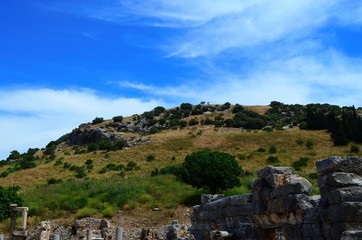 Fototapeta na wymiar the ruins of the ancient town Ephesus in Turkey