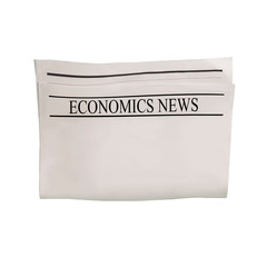 Mockup of Economics News newspaper blank with empty space for news text, headline and images.