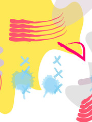 Memphis Style Poster Set. Fluid Color Backgrounds with Futuristic