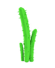 3d illustration of a cartoon cactus on a white background