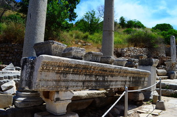 the ruins of the ancient town Ephesus in Turkey