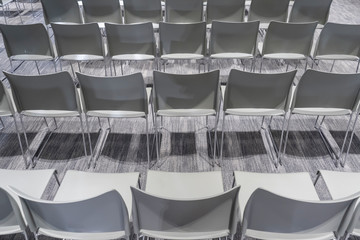 Row of gray chair interior decoration contemporary in conference room