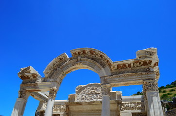 the ruins of the ancient town Ephesus in Turkey