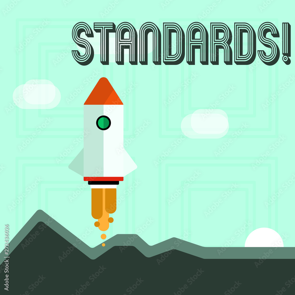 Poster writing note showing standards. business concept for quality controls regulations guidelines