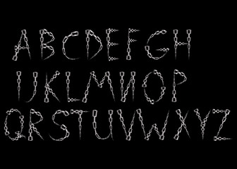 Obraz premium alphabet letters made from metal chain,