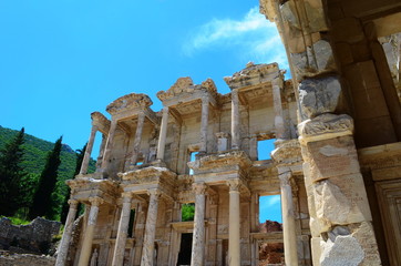 the ruins of the ancient town Ephesus in Turkey