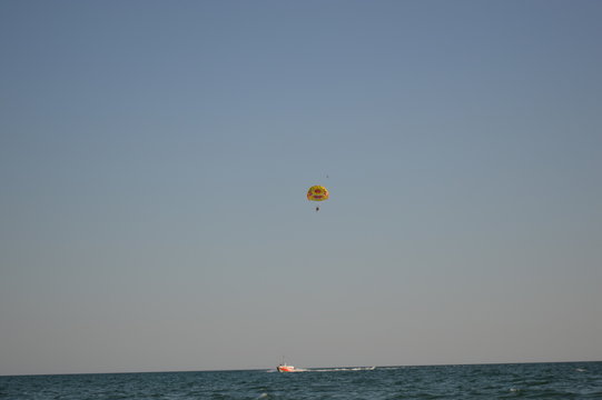 Skydiver in the sky