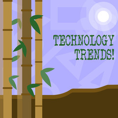 Handwriting text Technology Trends. Conceptual photo Trending Modern Viral Advanced Development Trendy New