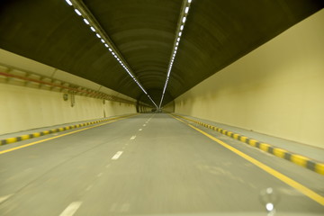 New Korfakan &ndash; Dubai, Sharjah road, Ras Al Khaimah &ndash; Fujairah, United Arab Emirates, June 4, 2019. Included many tunnels in the mountains