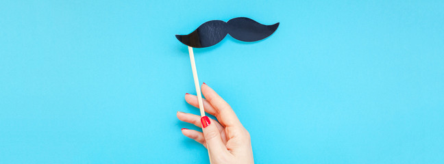 Paper moustaches for men fathers dad concept