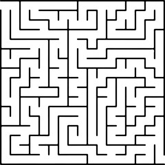 White vector texture with a black maze, game.