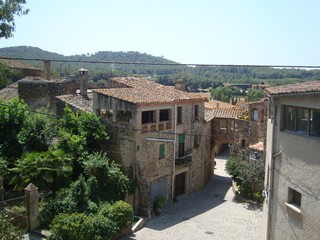 View of stone houses in the village of Pubol