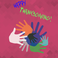 Fototapeta premium Conceptual hand writing showing Happy Thanksgiving. Concept meaning congratulations phrase Holidays